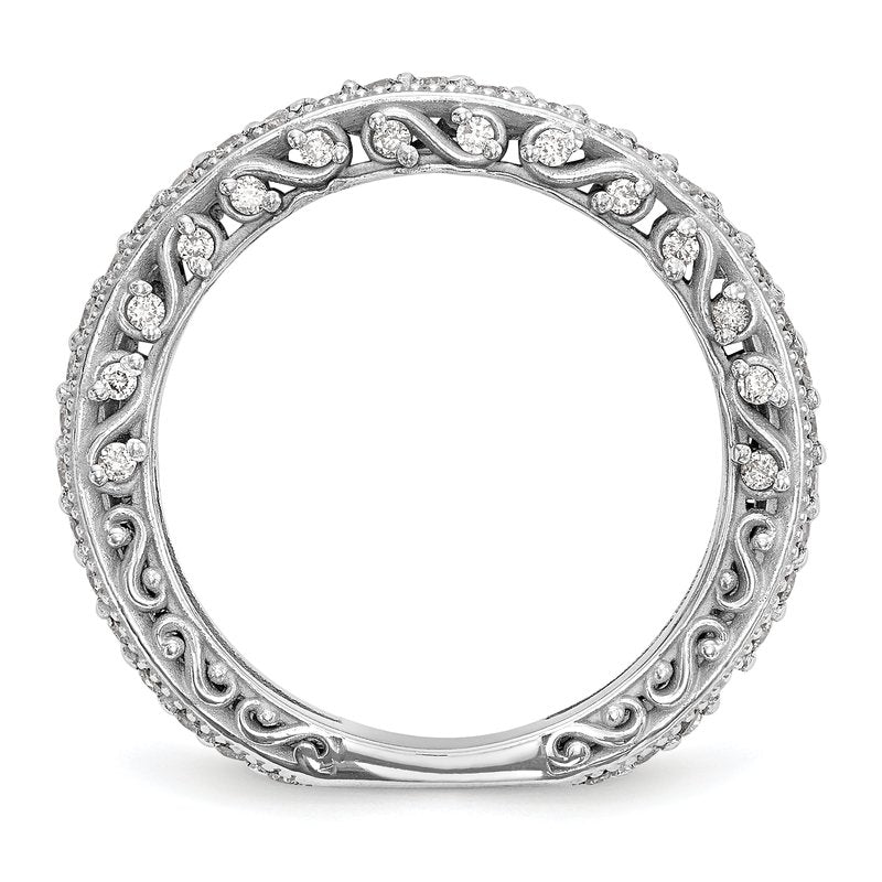 14K White Gold 1/2 carat Lab Grown Diamond VS/SI  D E F  Wedding Band
