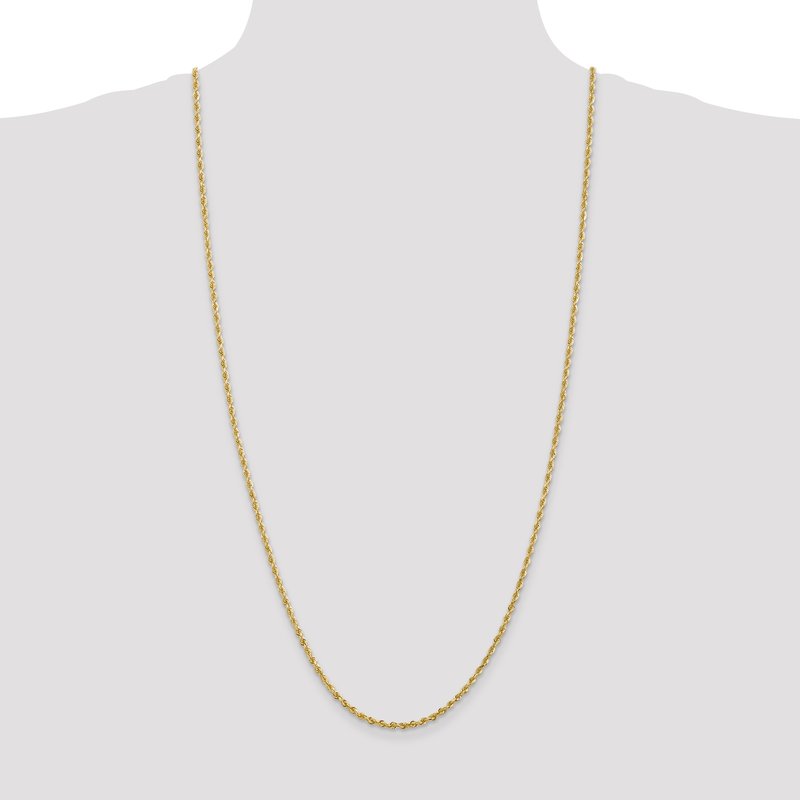14K 26 Inch 2.75mm Diamond-cut Quadruple Rope Lobster Clasp Chain