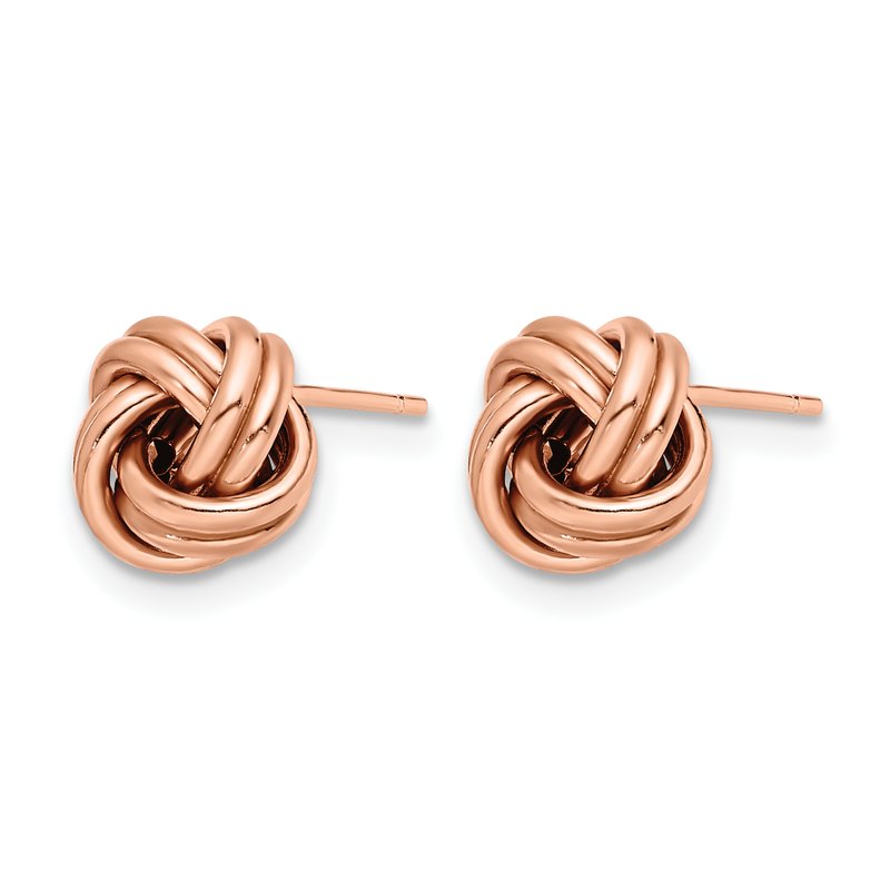14K w/ Rose Gold Plating Polished Love Knot Post Earrings