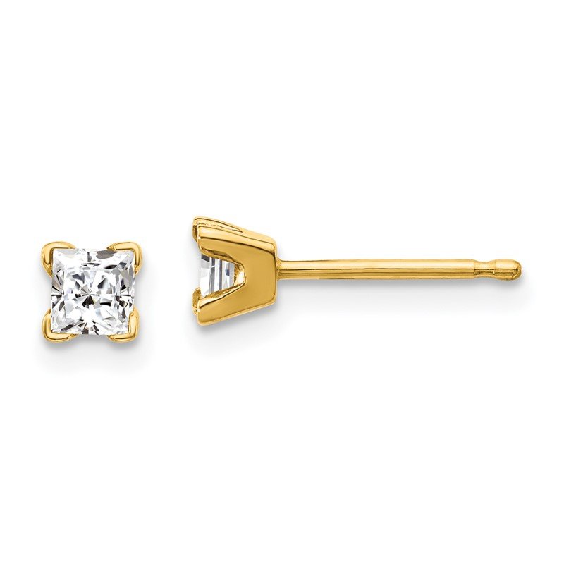 14k AAA Quality Complete Princess-cut Diamond Earrings