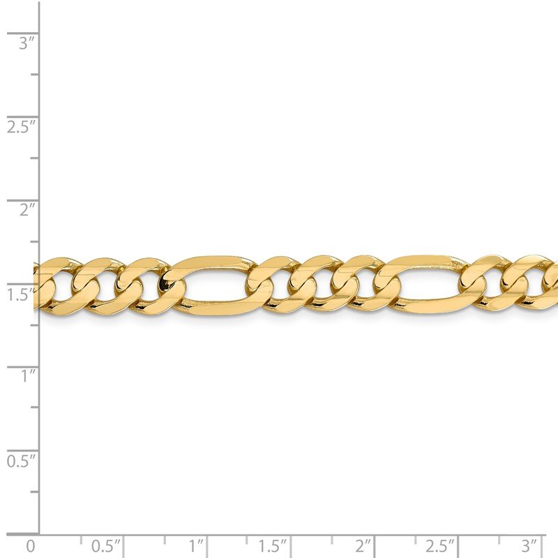 14K 22 inch 8.75mm Concave Open Figaro with Lobster Clasp Chain