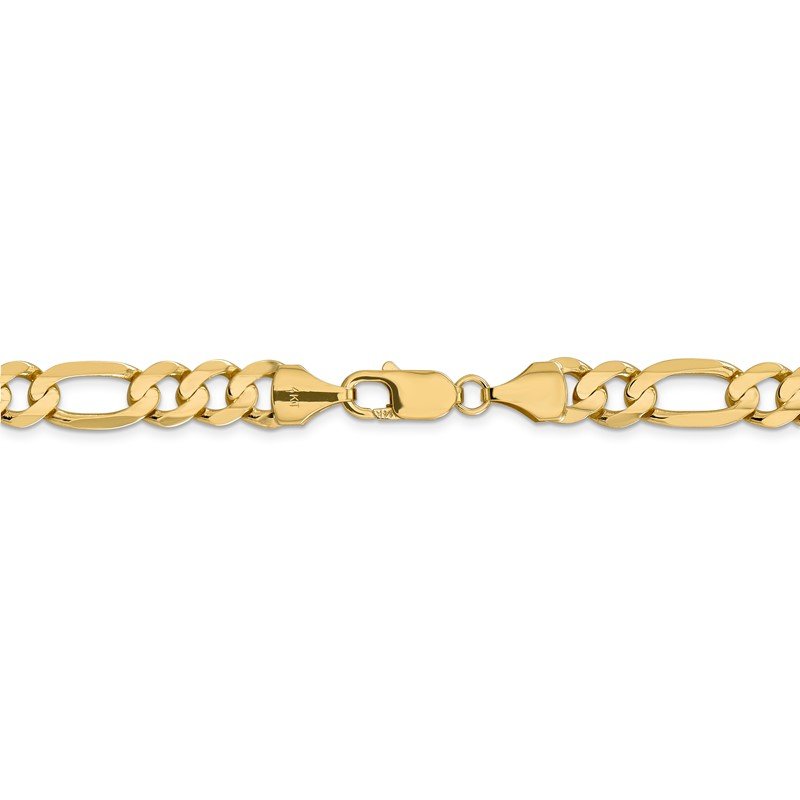 14K 22 inch 8.75mm Concave Open Figaro with Lobster Clasp Chain