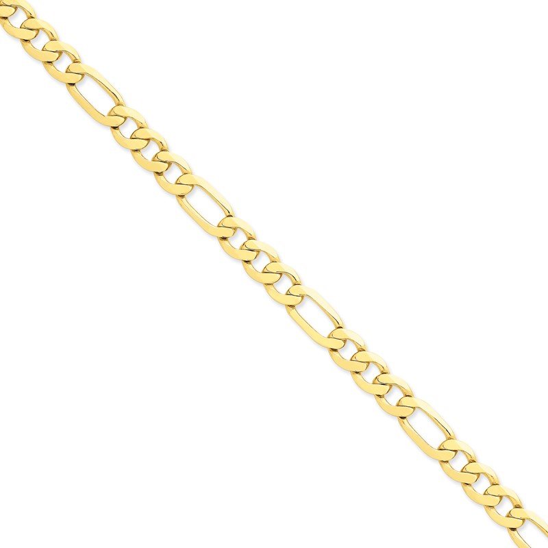 14K 22 inch 8.75mm Concave Open Figaro with Lobster Clasp Chain