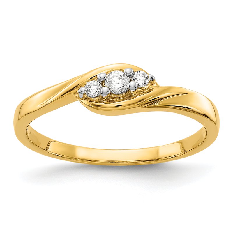 14k White Gold 3-stone Diamond Ring