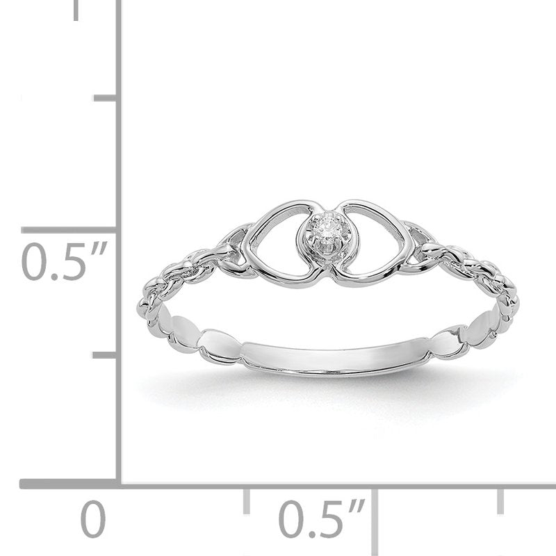 14k White Gold VS Diamond heart ring