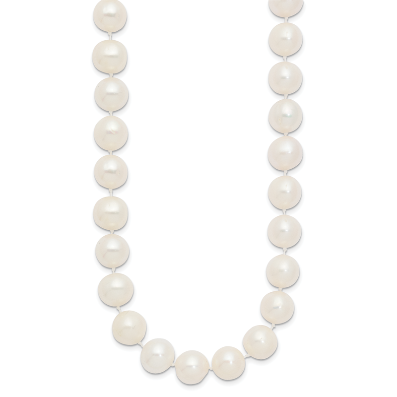 14k 10-11mm White Near-Round Freshwater Cultured Pearl 16 inch Necklace