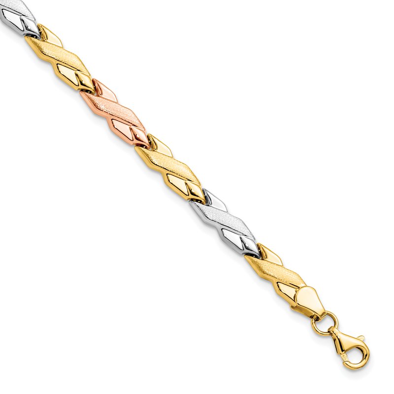 10K w/Rose and White Rhodium Bracelet
