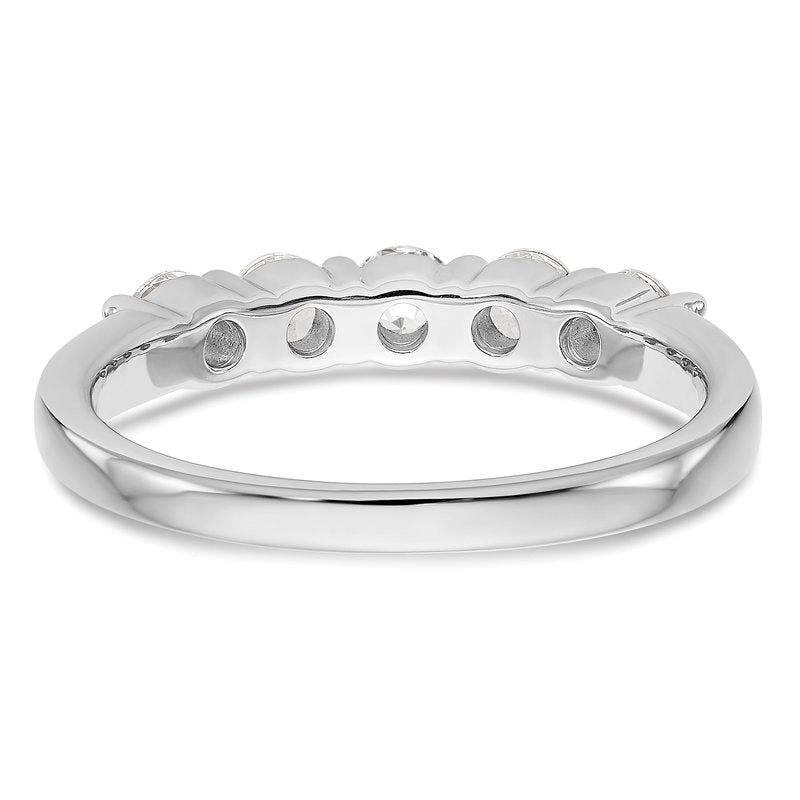 14K White Gold 1/3 carat Lab Grown Diamond VS+ F+ Complete Round Five Stone Ring