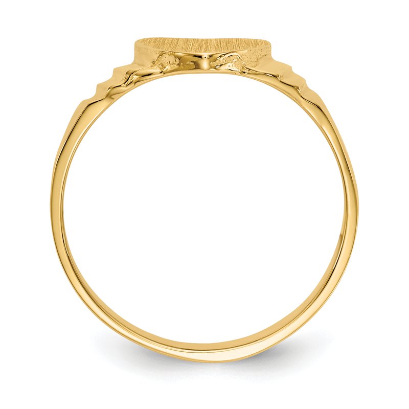 14K Satin Children's Heart Signet Ring