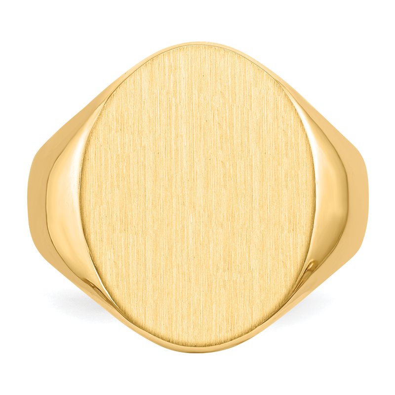 14k 16.0x20.5mm Closed Back Mens Signet Ring