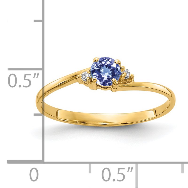 14k 4mm Tanzanite A Diamond ring