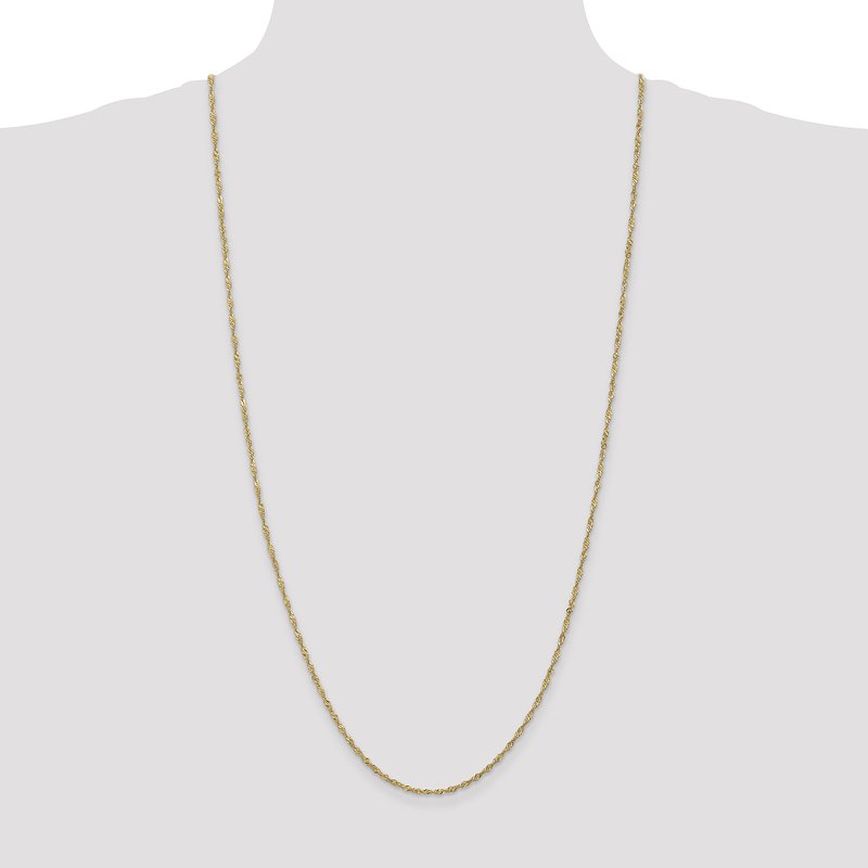 14K 10 inch 1.70mm Singapore with Lobster Clasp Anklet