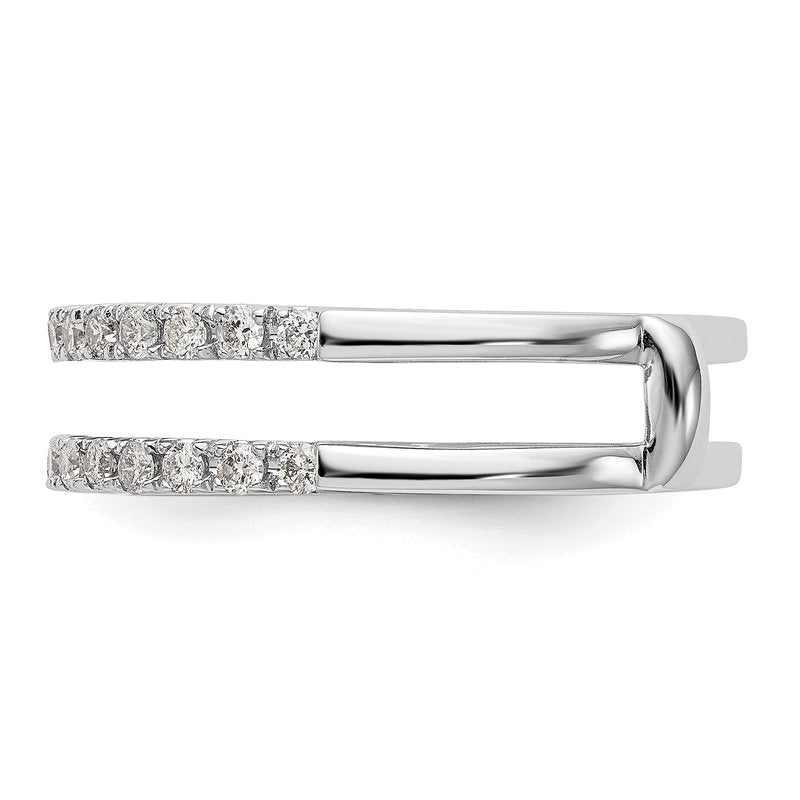 14K White Gold 1/2 carat Lab Grown Diamond VS+ F+ Complete Ring Guard