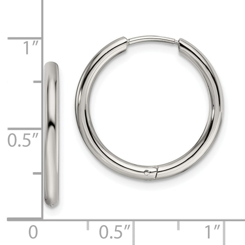 Stainless Steel Polished 2mm Endless Hinged Hoops