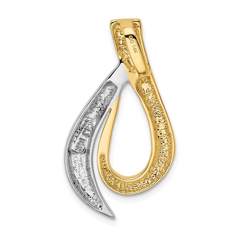 14k Two-tone Polished Slide Fits up to 6mm Regular/8mm Fancy or Reversible Omega