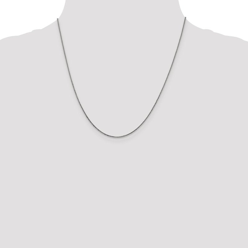 14K White Gold .8mm D/C Quadra Wheat Chain