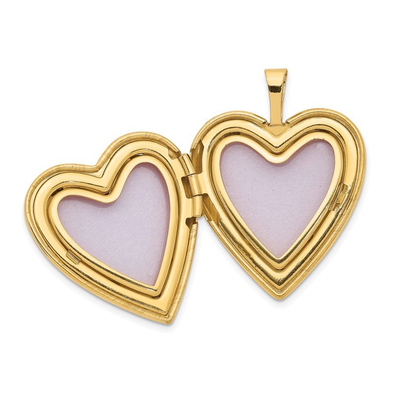 14K Diamond Star 20mm Heart Locket