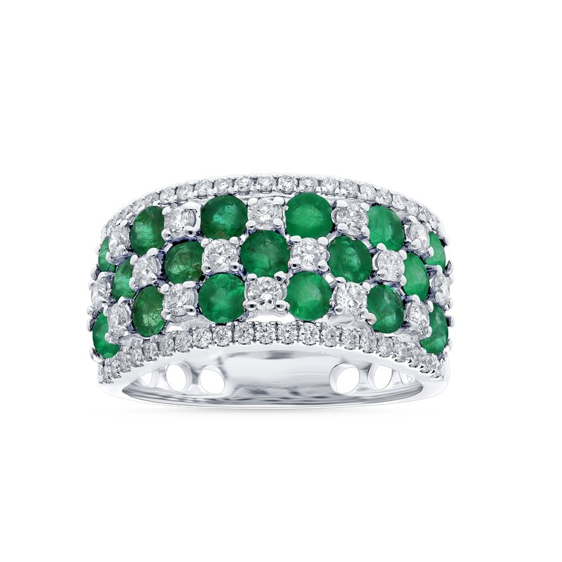 14K 0.75Ct Diamond Emerald Ring