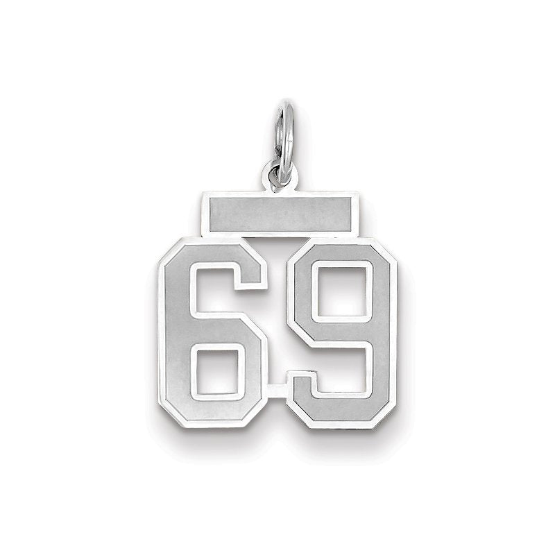 14kw Small Satin Number 69 Charm