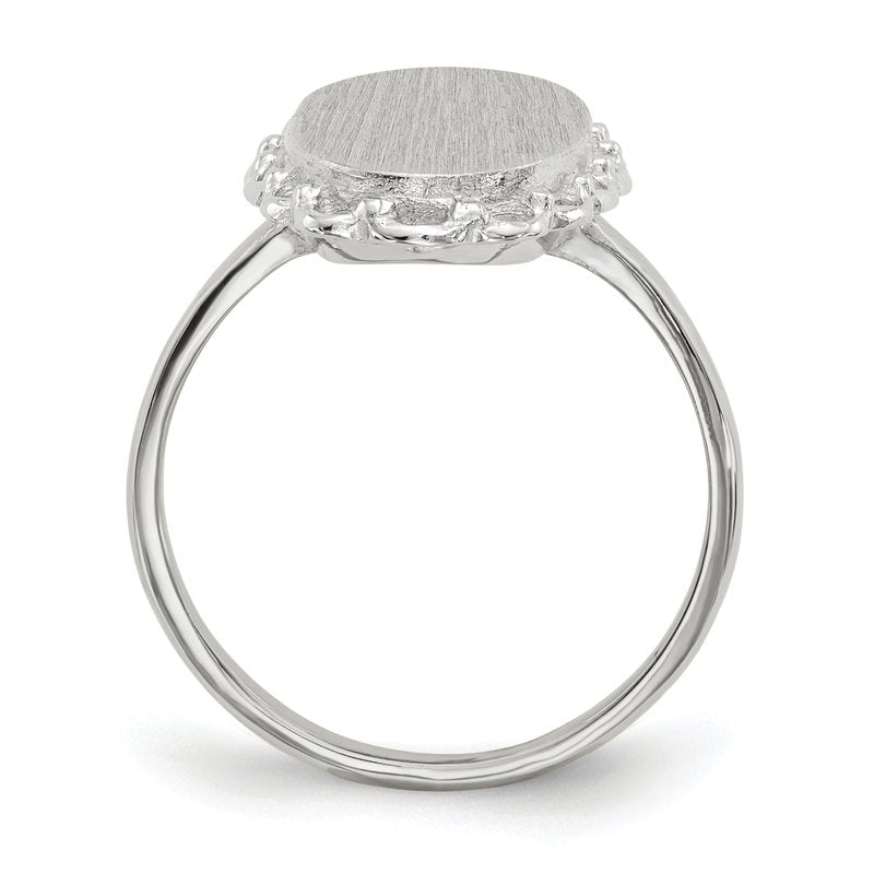 14k White Gold 10.5x14.0mm Open Back Signet Ring