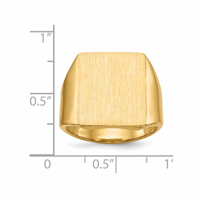 14k 15.0x17.0.0mm Closed Back Mens Signet Ring