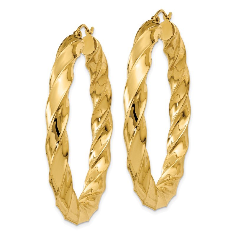 14k Polished 5.0mm Twisted Hoop Earrings
