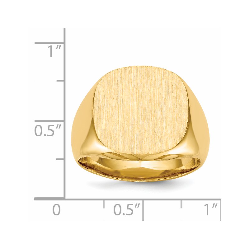 14k 17.0x16.0mm Closed Back Mens Signet Ring