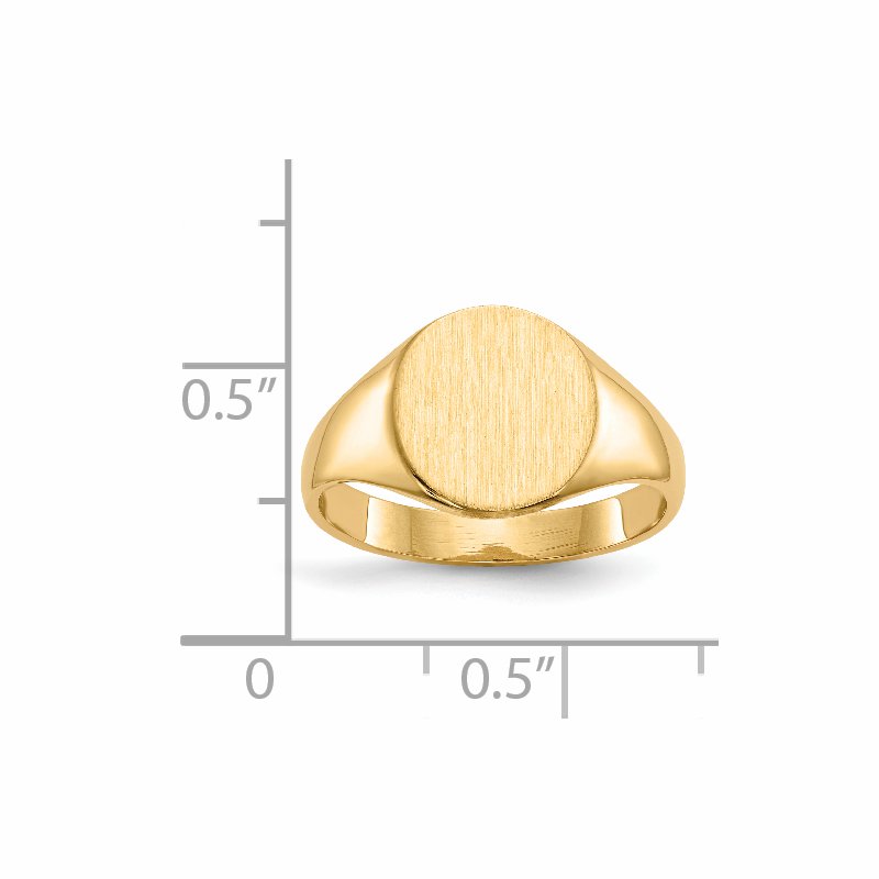 14k 9.5x10.0mm Closed Back Signet Ring