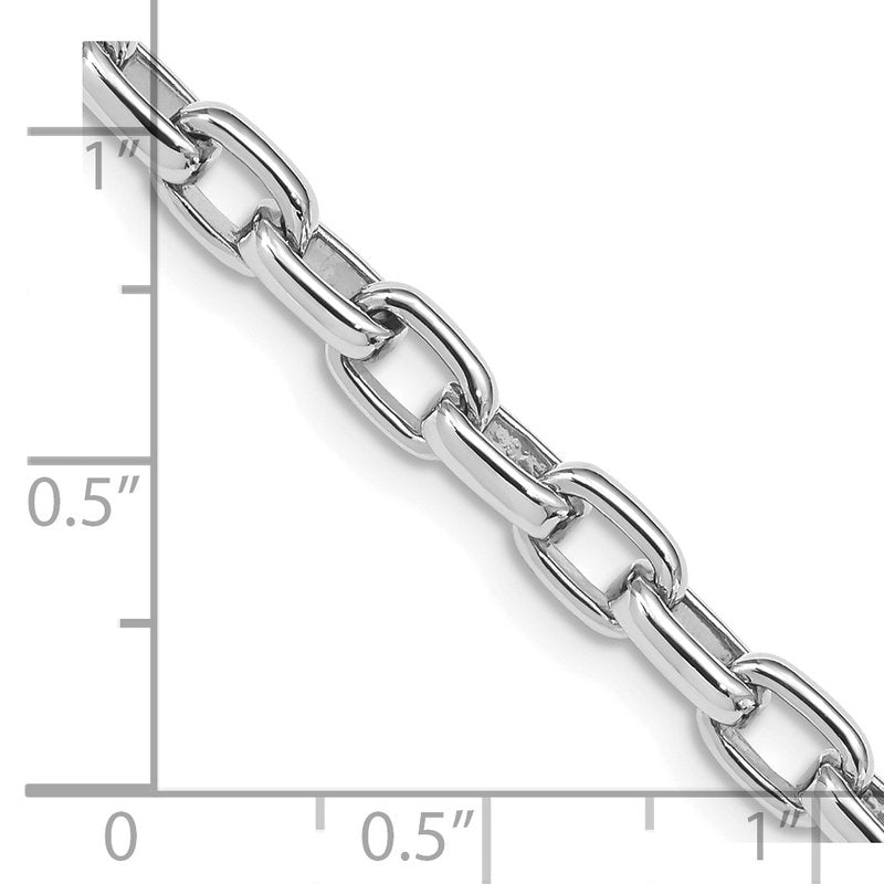 14K White Gold 18 inch 5mm Hand Polished Fancy Link with Lobster Clasp Chain
