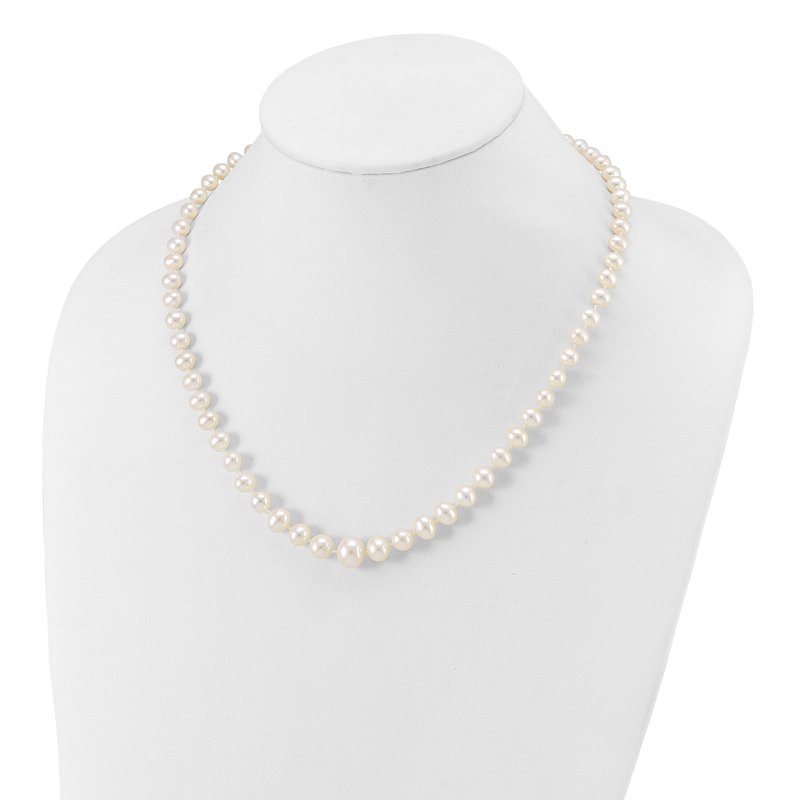 14k 4-9mm White Freshwater Cultured Pearl Graduated 18 inch Necklace