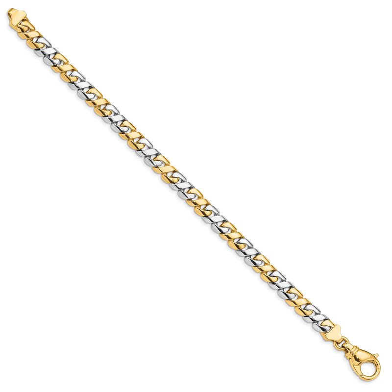 14K Two-tone 20 inch 7.1mm Hand Polished Fancy Link with Fancy Lobster Clasp Chain