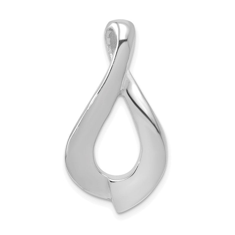 14k White Gold Polished Slide Fits up to 2mm Regular/6mm Fancy or Reversible Omega