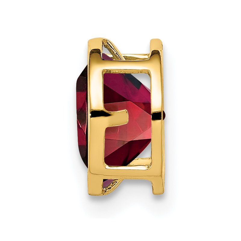 14k 7mm Round Garnet Bezel Chain Slide