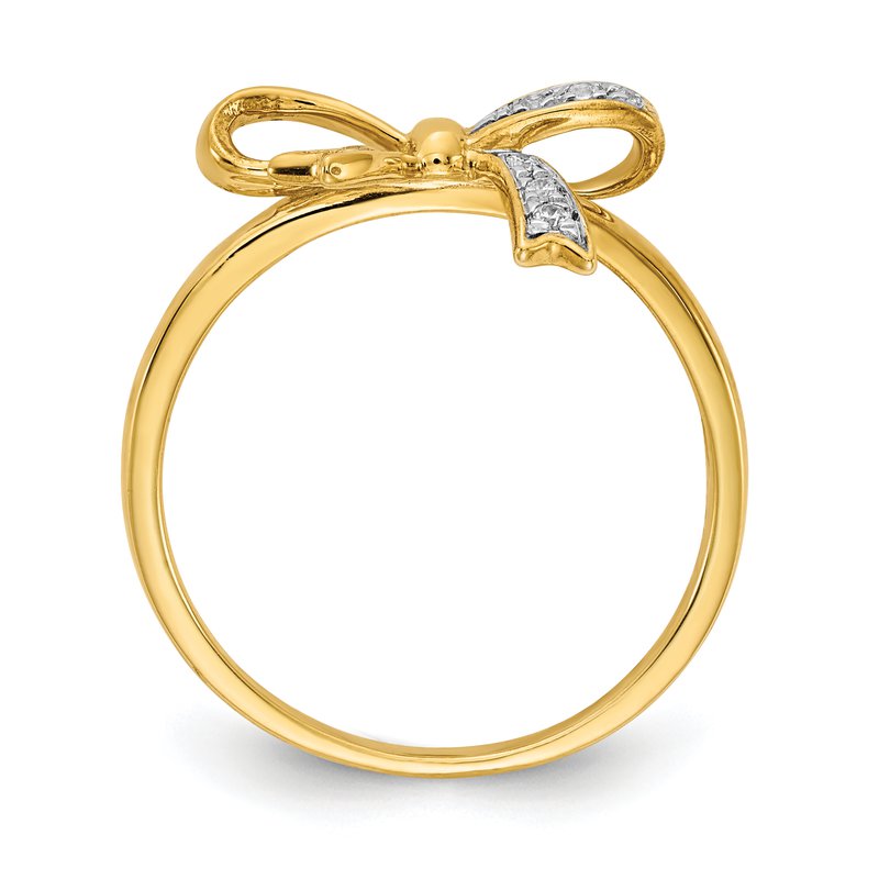 14k White Gold Diamond Bow Ring