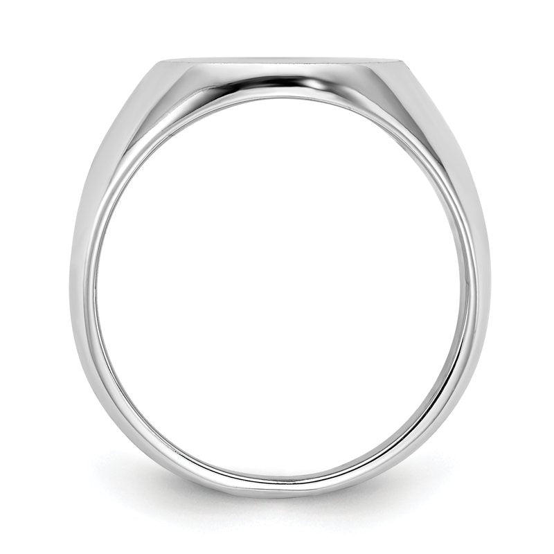 14k White Gold 13.5x14.0mm Closed Back Signet Ring
