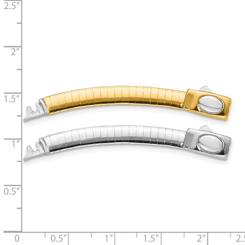 14k Two-tone 5mm White and Yellow Domed Omega 2 inch Extender for Reversible Necklace