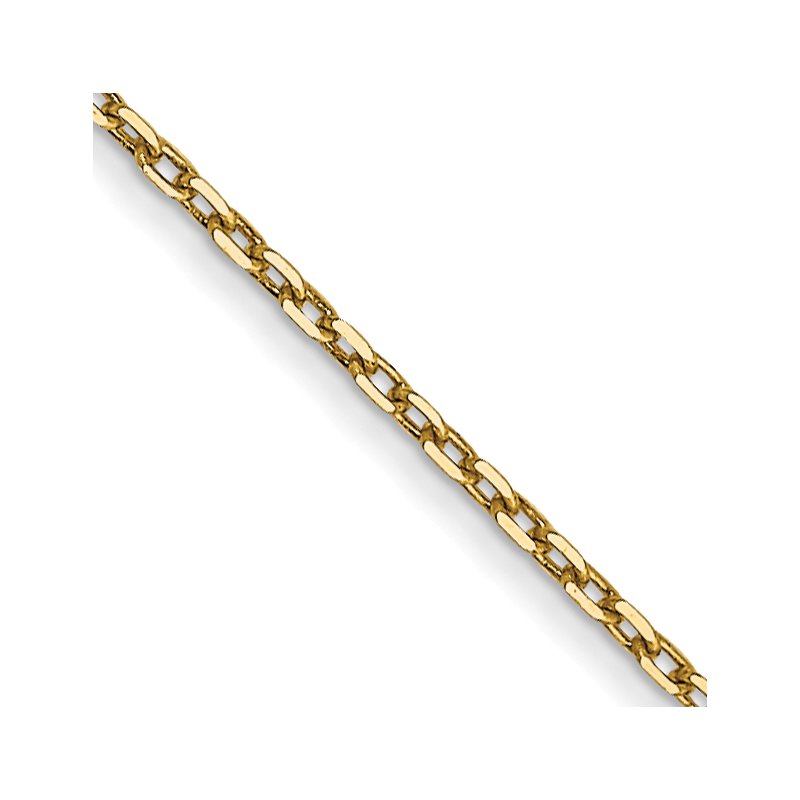 14K 14 inch .8mm Diamond-cut Cable with Spring Ring Clasp Chain