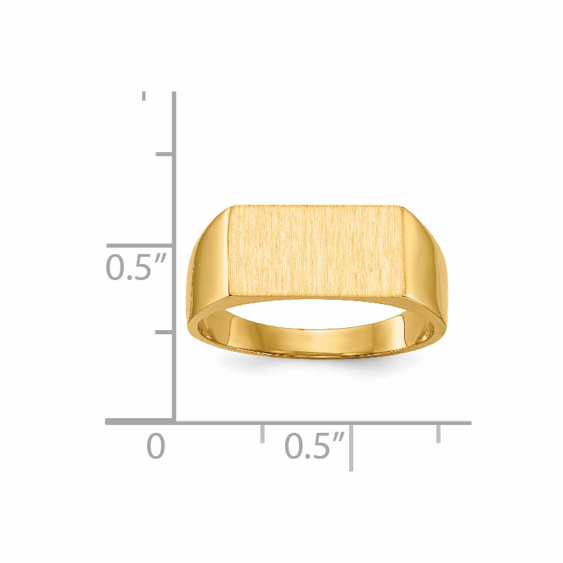 14k 13.0x7.0mm Closed Back Signet Ring