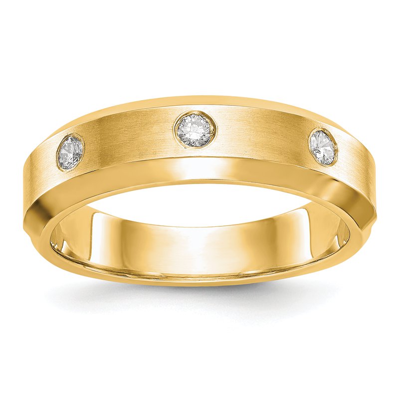 14K White Gold Men's 1/6 carat Lab Grown Diamond VS+ F+ Complete Band