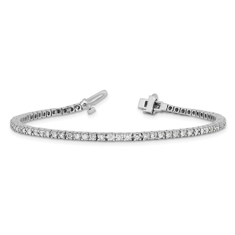 14k White Gold Complete 1.25 carat Round VS Diamond 4-prong 7 inch Tennis Bracelet