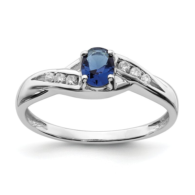 14k White Gold Oval Emerald Diamond Ring