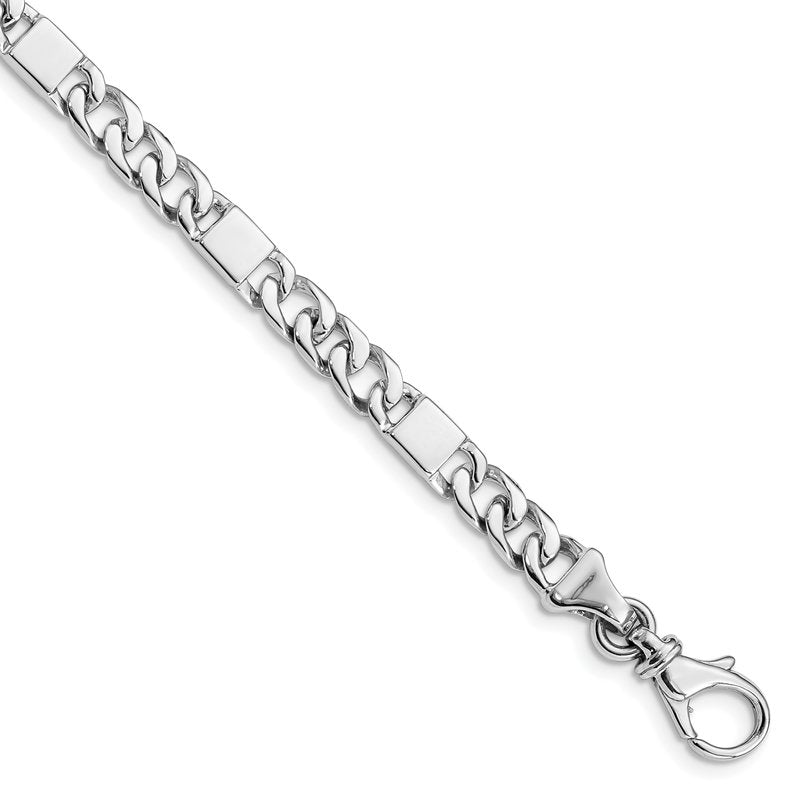 14K White Gold 18 inch 5.6mm Hand Polished Fancy Link with Fancy Lobster Clasp Chain