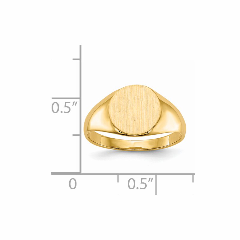 14k 9.5x8.5mm Closed Back Signet Ring