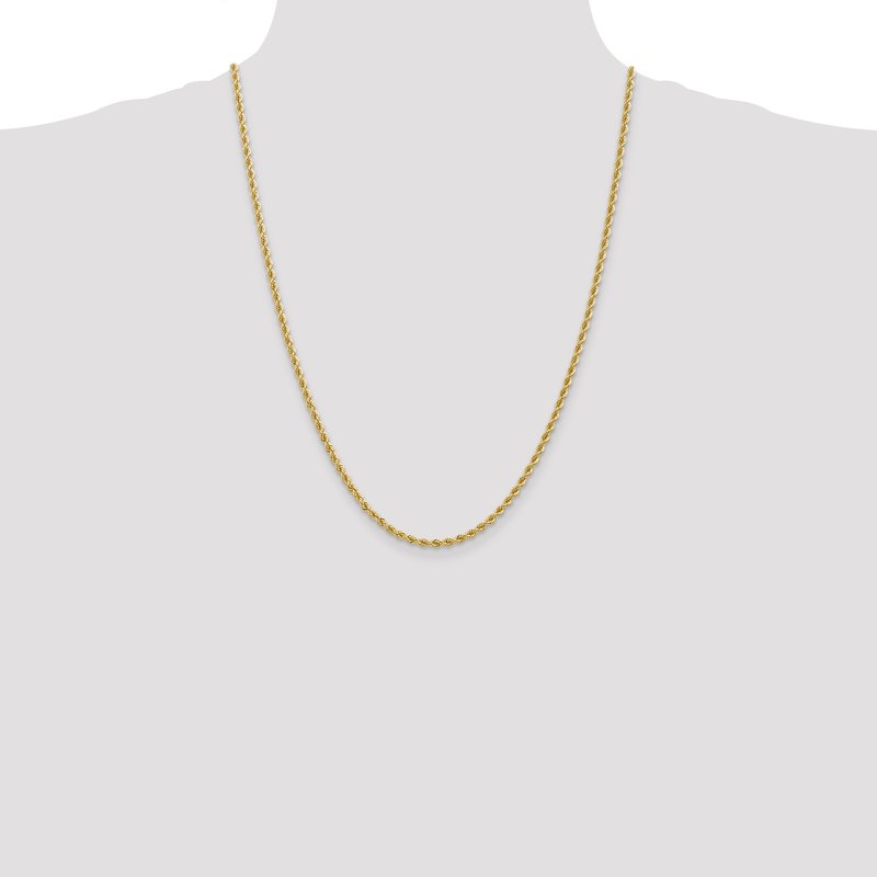 14K 2.75mm Solid Regular Rope Chain