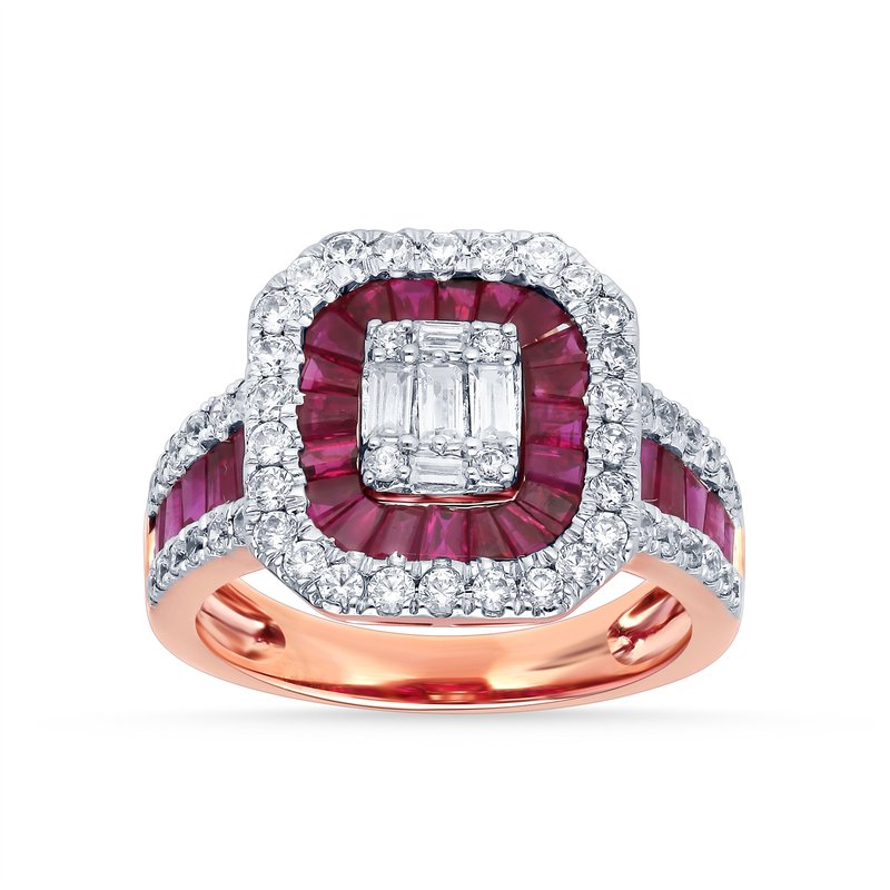 14K 0.93Ct Diamond Ruby Ring