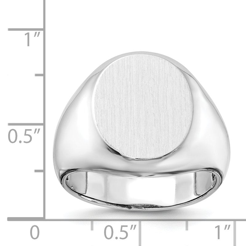 14k White Gold 13.0x16.0mm Open Back Mens Signet Ring
