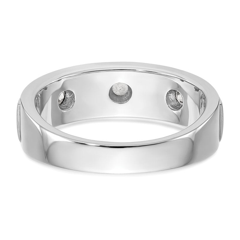 14K White Gold Men's 1/3 carat Lab Grown Diamond VS/SI  D E F  Band
