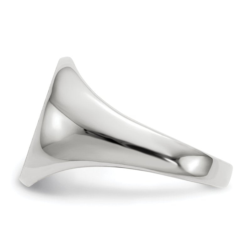 14k White Gold 11.0x12.5mm Open Back Signet Ring