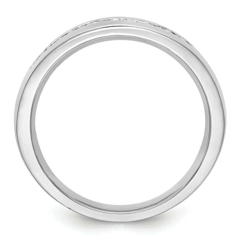 14K White Gold Men's 1/3 carat Lab Grown Diamond VS+ F+ Complete Channel Band