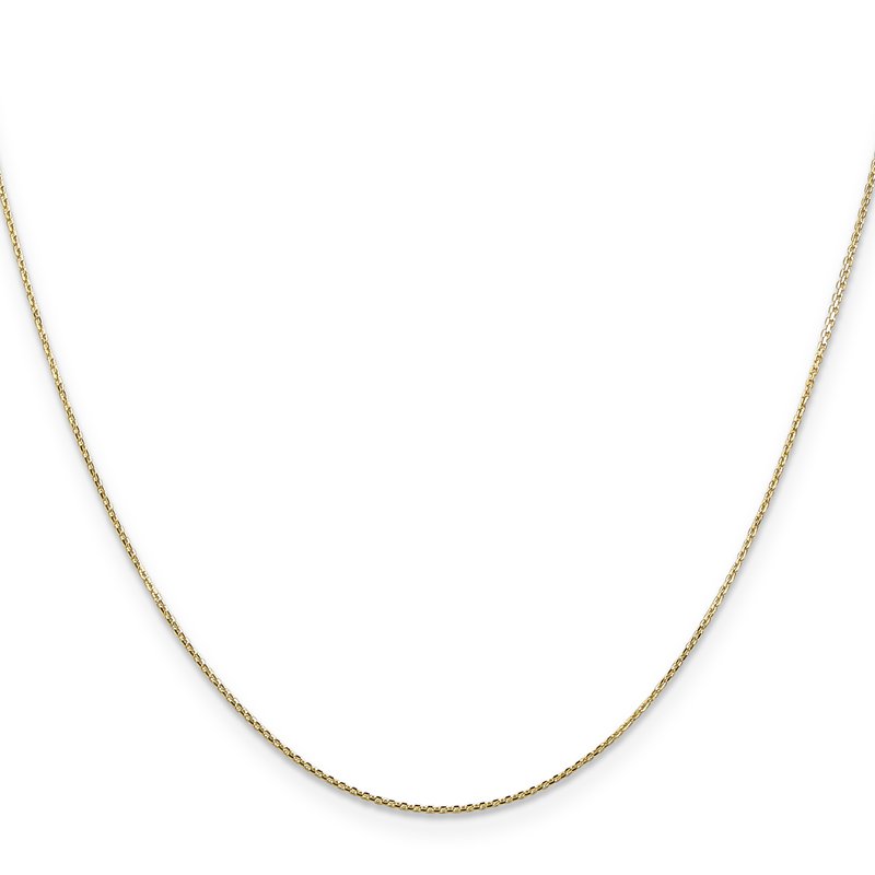 14K 26 inch .8mm Diamond-cut Round Open Link Cable with Lobster Clasp Chain